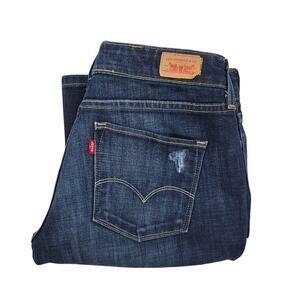 LEVI'S Boot Cut Low Waist Dark Distress Wash Jeans - Size 4